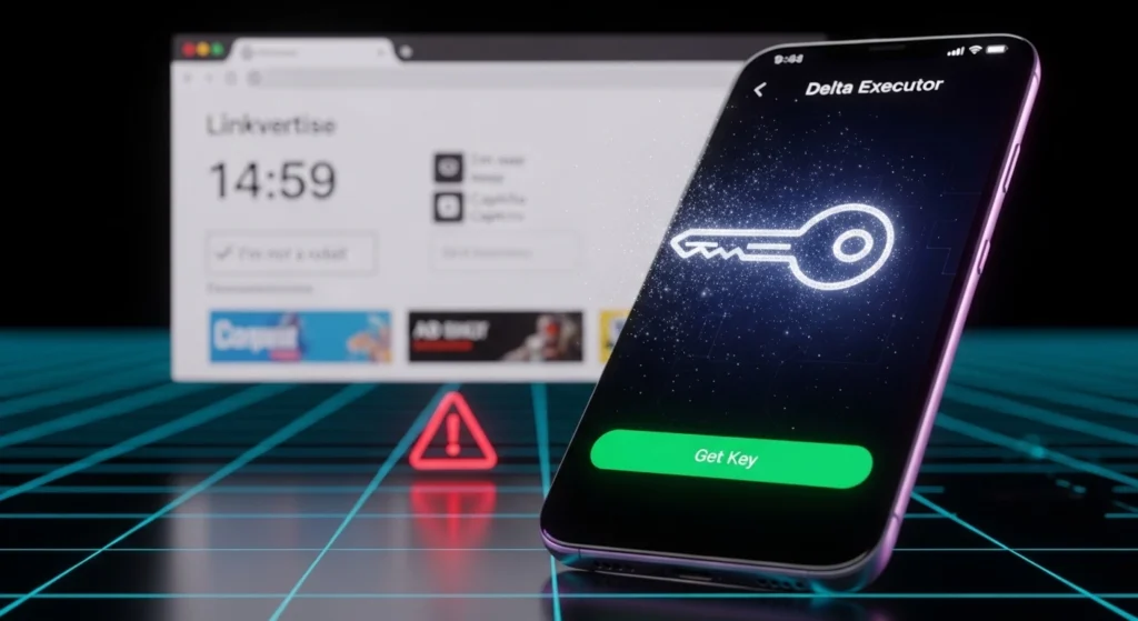 Murder Mystery 2 Scripts for Delta Executor 92 Smartphone showing the Delta Executor key interface