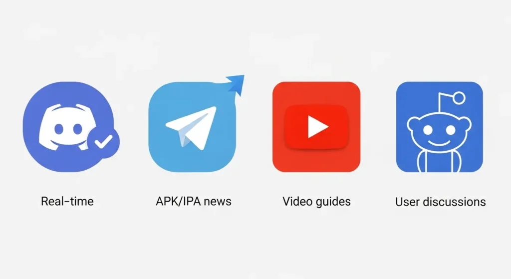 Discord Server 9 Other official Delta Executor platforms beyond Discord: Telegram for APK updates, YouTube for video tutorials, and Reddit for community discussions.