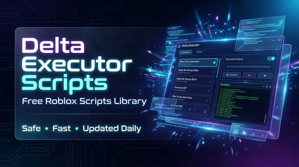 Murder Mystery 2 Scripts for Delta Executor 89 Delta Executor Roblox script library interface showing Murder Mystery 2 scripts